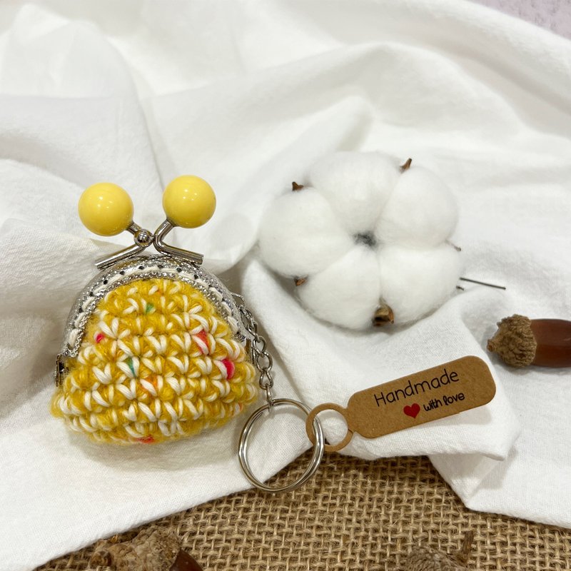 *[Limited Edition]*Macaron Mouth Gold Bag Keychain-Pineapple Mango-No.2-Yellow Exchange Gift - ที่ห้อยกุญแจ - ขนแกะ 