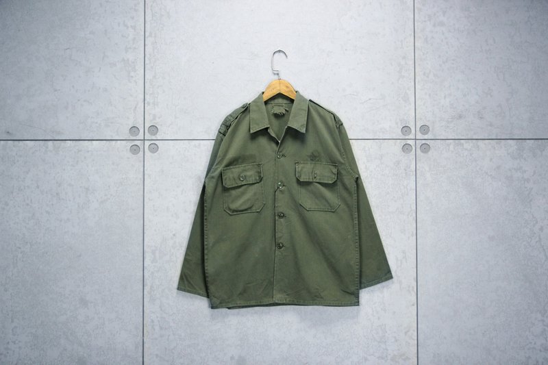 Tsubasa.Y 古著屋 翻山越嶺猛虎軍綠長襯衫 , Army shirt - 男襯衫/休閒襯衫 - 棉．麻 