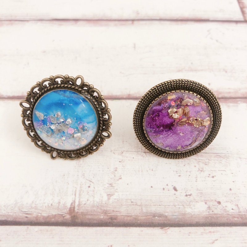 Alcohol ink art ring - แหวนทั่วไป - วัสดุอื่นๆ 