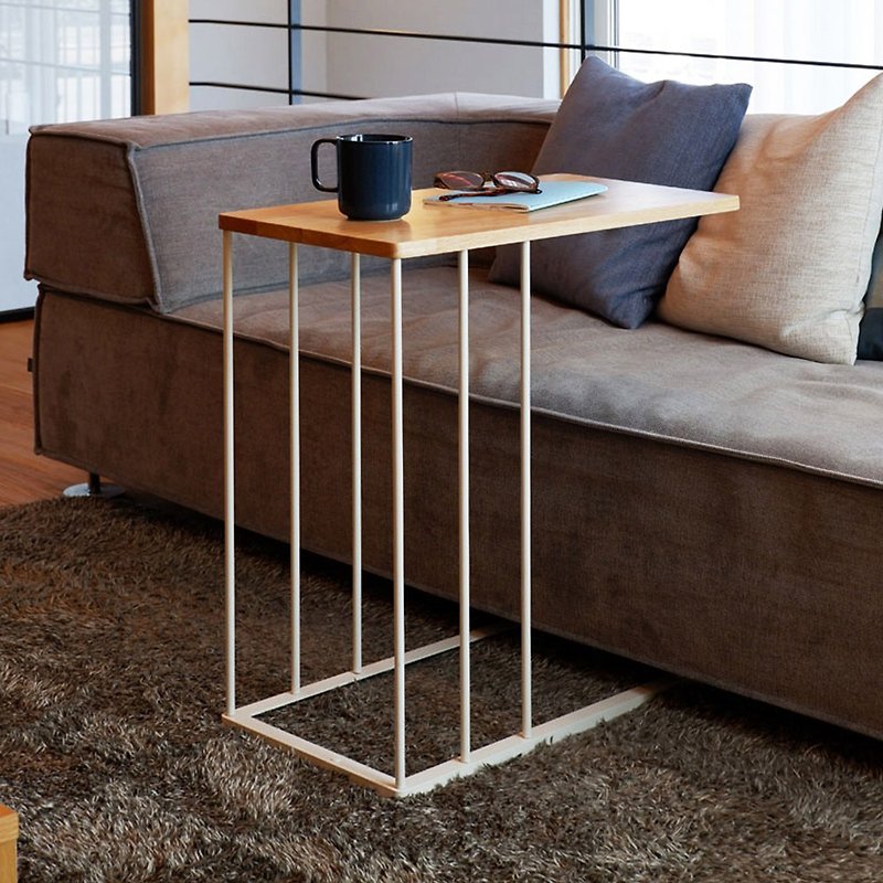 Japan COLLEND HAK dual-purpose solid wood steel sofa side table/tea table-DIY - โต๊ะอาหาร - โลหะ สีนำ้ตาล