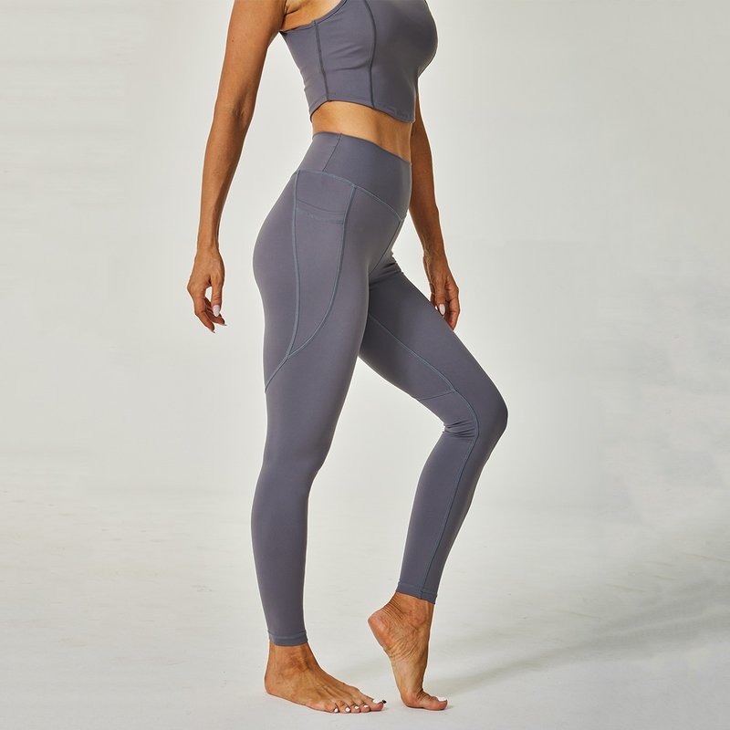 Airflow High-waisted Leggings- Dark Grey - กางเกงวอร์มผู้หญิง - ไนลอน สีเทา