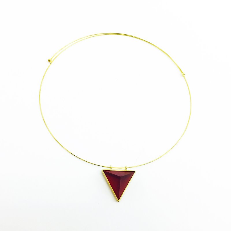 PRISM triangular choker gold · red - สร้อยคอ - โลหะ สีแดง