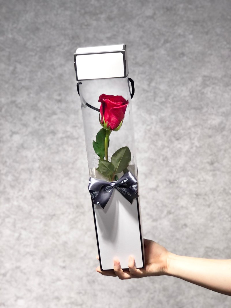 Cherish see-through rose gift box (single) | Best choice for Valentine’s Day and birthdays | Self-pickup available in Taipei - Dried Flowers & Bouquets - Paper Red