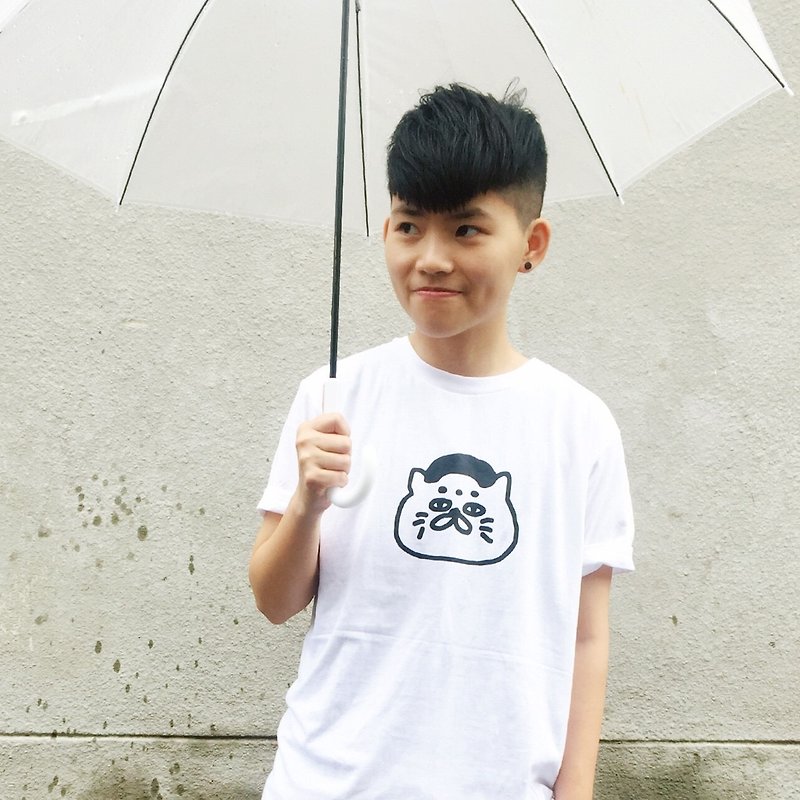 五郎- 白色夏季短袖 XS  - 中性衛衣/T 恤 - 棉．麻 