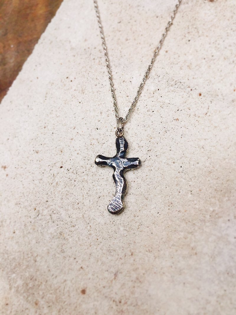 [Women] Cross Necklace (925 silver) - Couples' Rings - Sterling Silver Silver