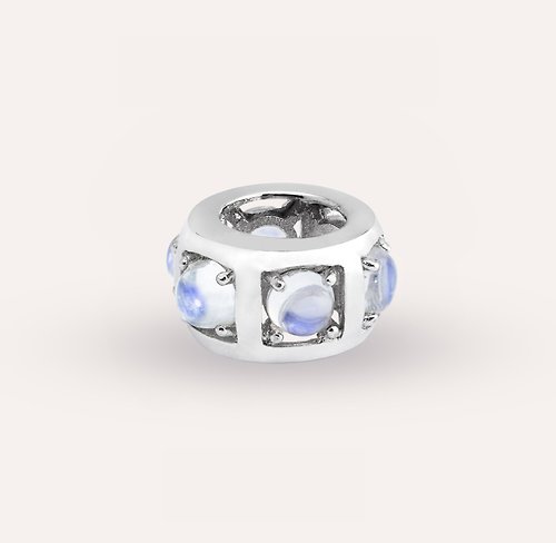 安的珠寶 AND Jewel AND 月光石 藍色 圓形 4mm 墜子 經典系列 Hover d天然寶石 珠