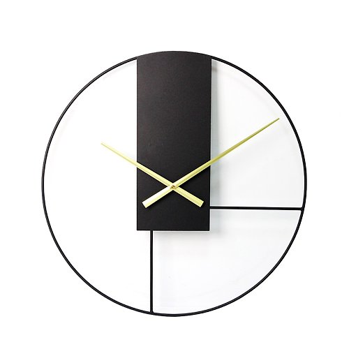 iINDOORS英倫家居 鐵製設計時鐘 蒙德里黑 53cm 黑色烤漆 台製機芯 鐵藝鐘