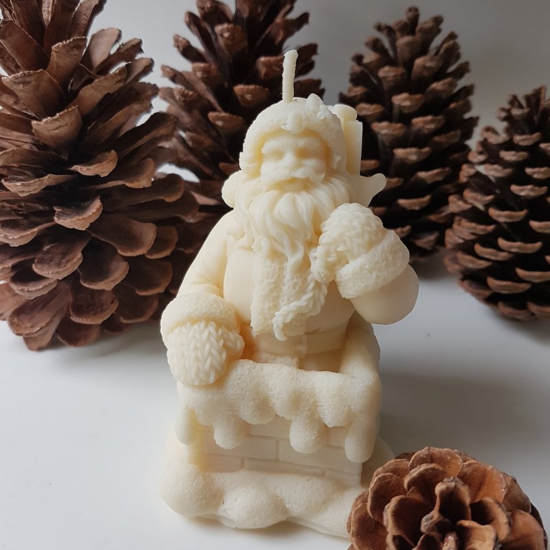 Handmade beeswax candle - Santa in the Chimney - Candles & Candle Holders - Wax Yellow