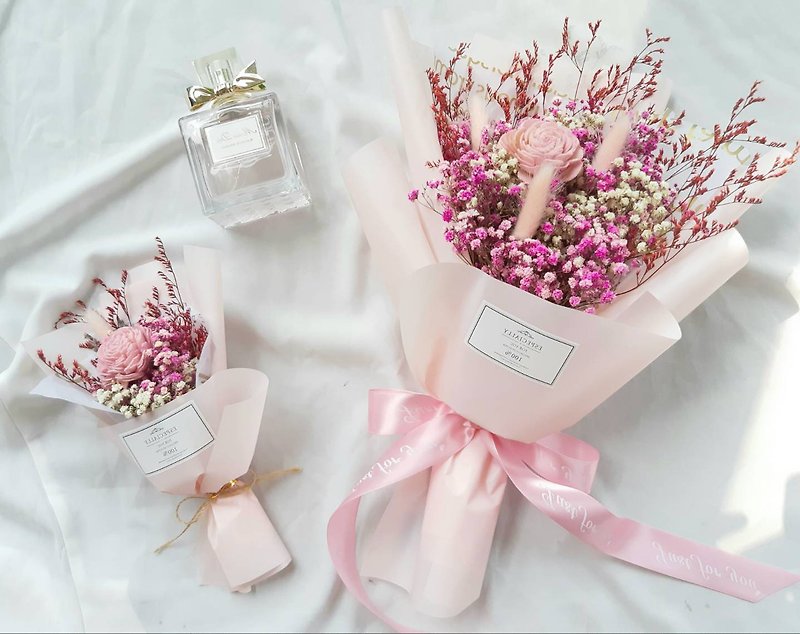 甘いピンクの大きな花束サンローズ花束卒業花束バレンタインデーの花束ホリデーギフト - 観葉植物 - 寄せ植え・花 