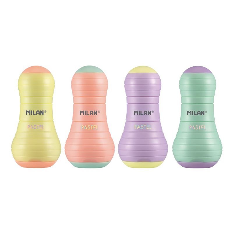 MILAN 粉嫩馬卡龍橡皮擦+削筆器(4色可選) - 其他書寫用具 - 橡膠 多色