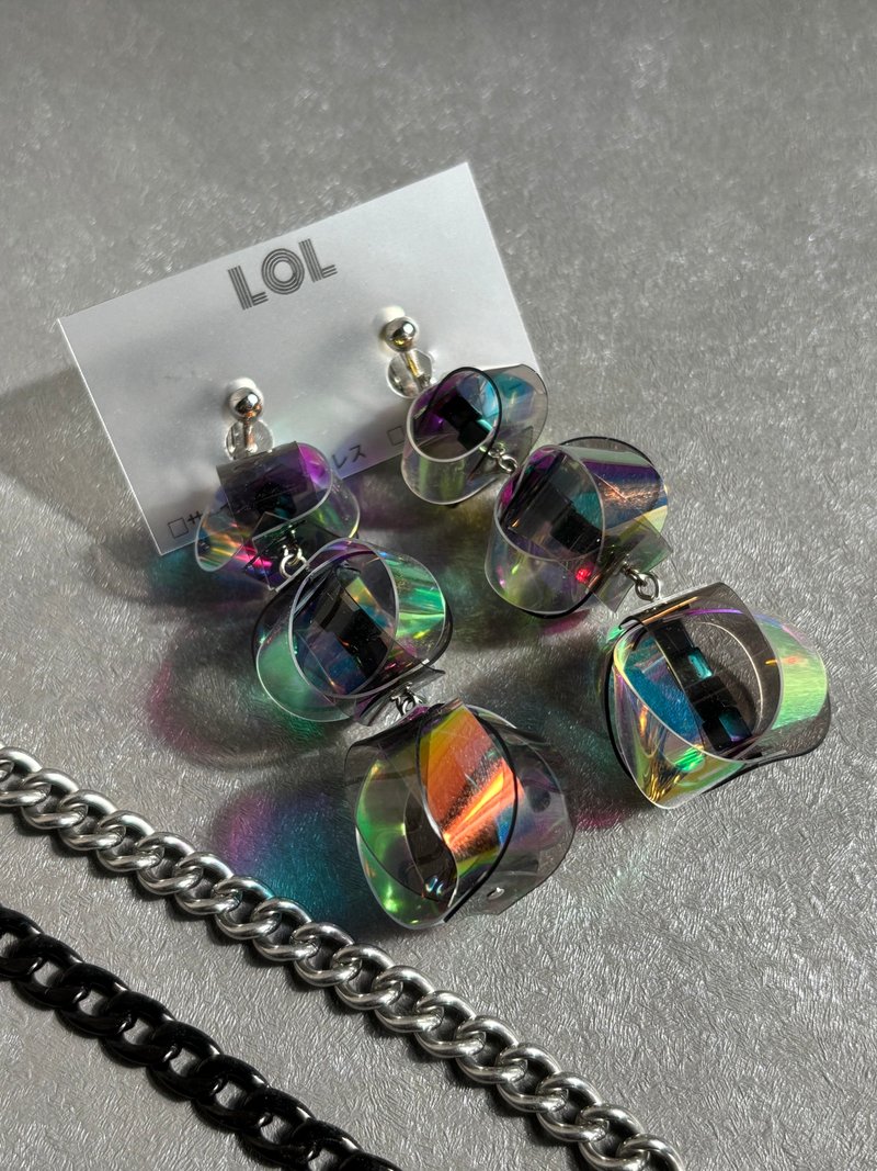 PVC Design F 005 ピアス/イヤリング - 耳環/耳夾/耳骨夾 - 其他材質 黑色