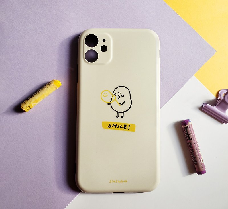 SMILE! Mobile phone case/ Matte all-inclusive soft case/ - Phone Cases - Plastic Yellow