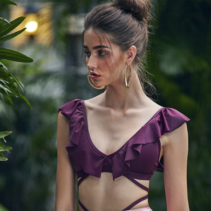 Patel - Two Piece Swimwear Color: Floribun/Wine (CREX95) - 女泳衣/比基尼 - 其他材質 紫色