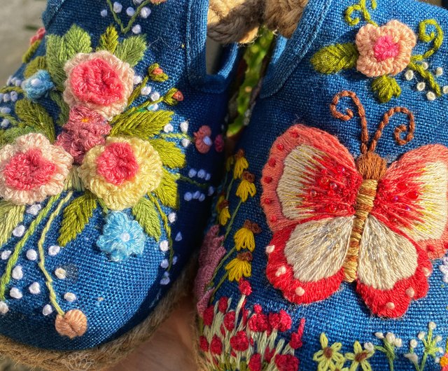 インディゴ ブルー　刺繍ニワトリいっぱい　刺し子　作家 インディゴ ブルー 刺繍ニワトリいっぱい 刺し子 作家 レディース