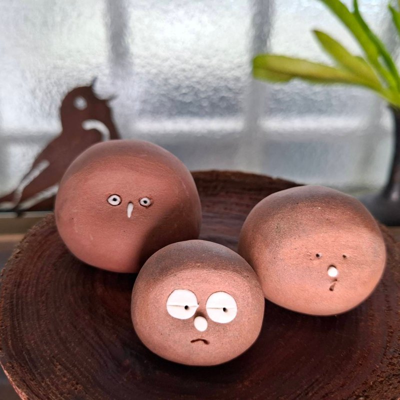 陶偶一家人系列- 4號 療癒系手作陶偶 文創 擺飾 - 公仔/玩偶 - 陶 