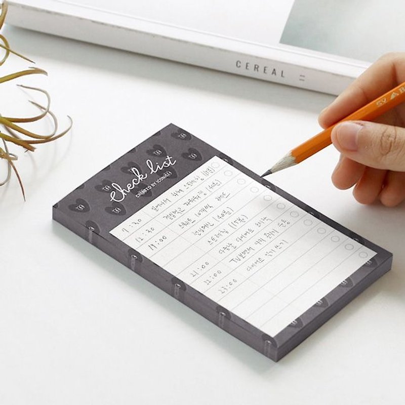 ICONIC small to-do note to facilitate the affixed version - the trend of the heart, ICO89933 - กระดาษโน้ต - กระดาษ สีเทา