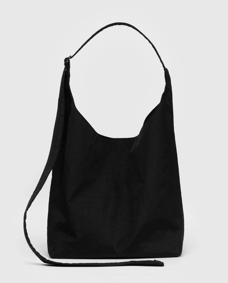 New Bag Type - BAGGU - Recycled Thick Pound Nylon Bag Long Strap - Large Size - Black - กระเป๋าแมสเซนเจอร์ - วัสดุกันนำ้ 