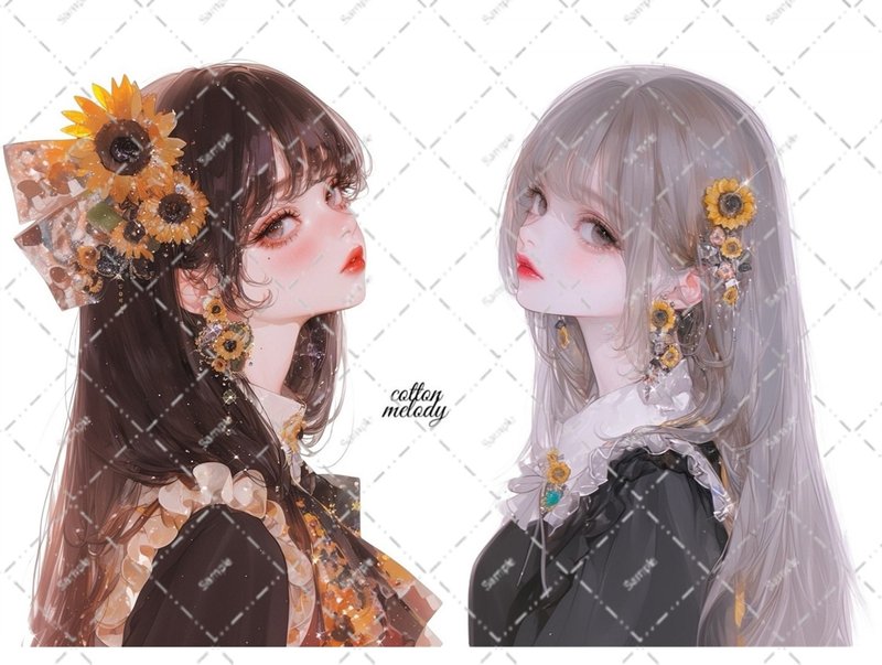 original sticker no.6301 人物ステッカー オリジナルステッカー 人物ステッカー 女の子ステッカー オリジナル人物ステッカー - 貼紙 - 紙 