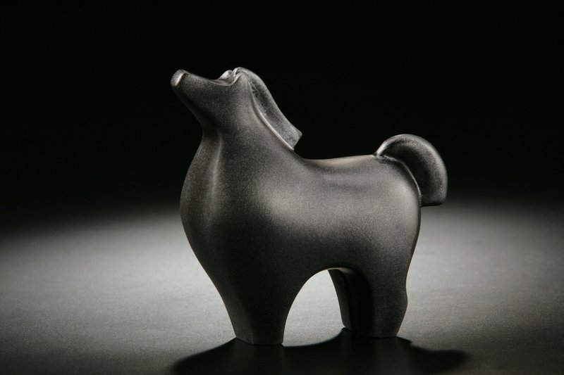 [Zodiac] Quan Art Gallery Chuan _Growth-Beyond the horse-shaped stone sculpture-black spray Silver - Items for Display - Stone Silver