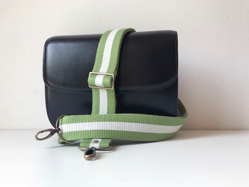 Handmade straps Cotton woven straps Backpack straps can be adjusted and can be replaced with canvas straps - Handbags & Totes - Cotton & Hemp Green