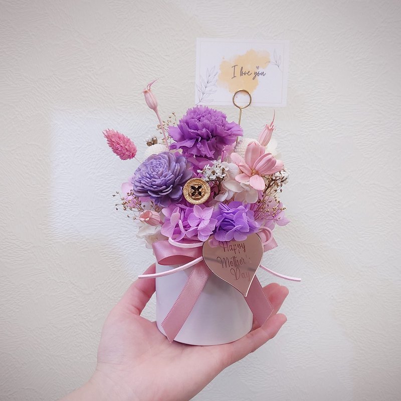 The meaning of poetry Mother's Day potted flower does not wither flower eternal flower gift decoration carnation flower ceremony - Dried Flowers & Bouquets - Plants & Flowers Purple