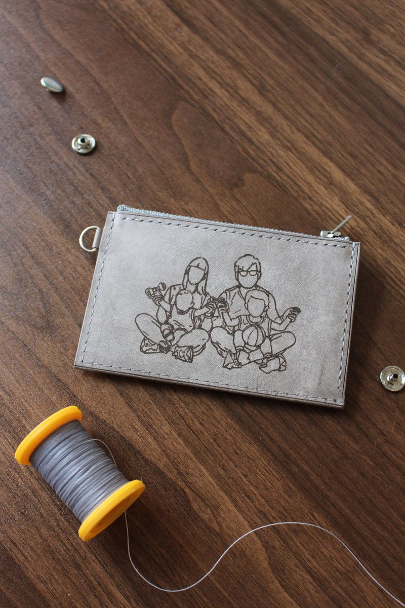 【客製】Zip coin bag / 風琴卡位散銀包 / 皮革 - 零錢包/小錢包 - 真皮 
