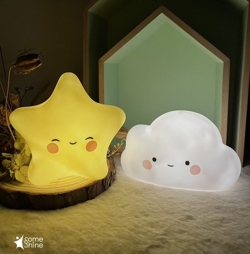 【療癒星空組】SomeShine充電小夜燈(星星+雲朵) - 燈具/燈飾 - 其他材質 多色