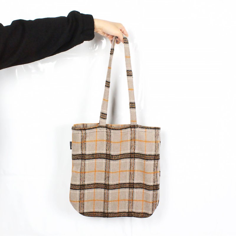 Wool portable (shoulder) bag-brown - กระเป๋าถือ - เส้นใยสังเคราะห์ สีนำ้ตาล