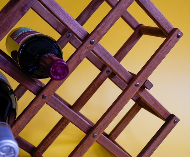 Folding wine rack online wood