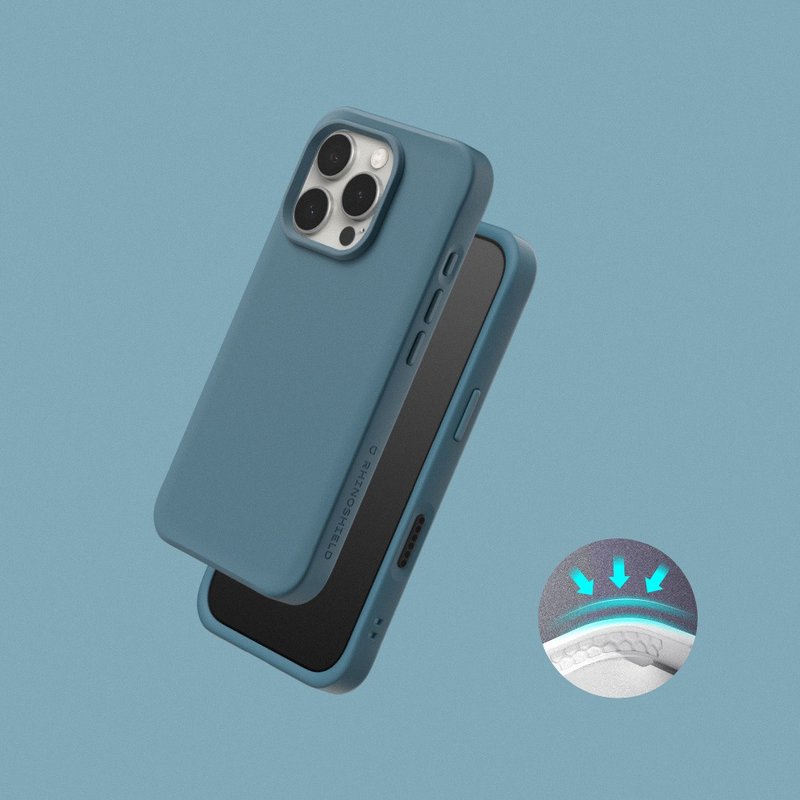 SolidX 強化吸震緩衝手機殼/深海藍 for iPhone 15/16系列 - 手機殼/手機套 - 塑膠 