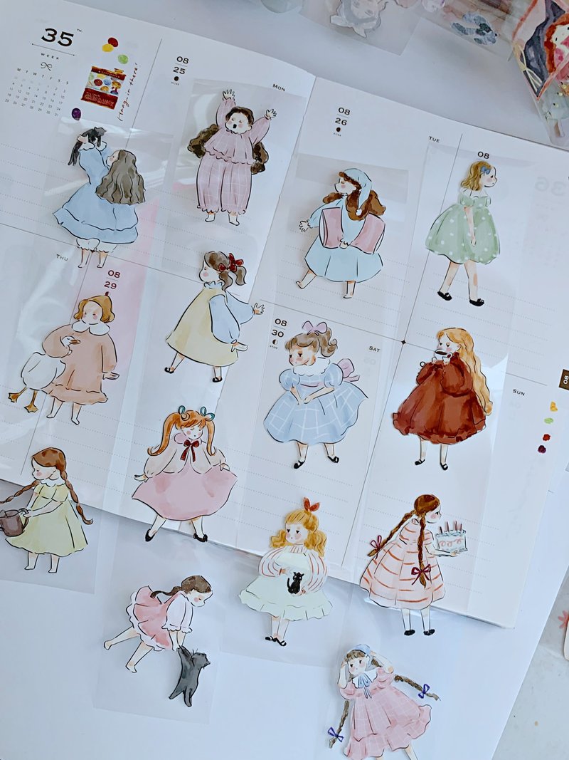 Little Lady / 5cm Clear PET Washi Tape - 紙膠帶/和紙/PET - 其他材質 