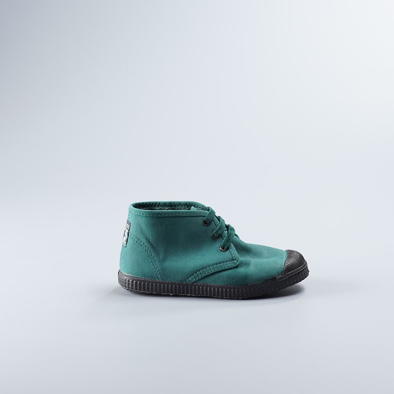 西班牙帆布鞋 Chukka 冬季刷毛 藍綠色 黑頭 洗舊 960777 童鞋 - 童裝鞋 - 棉．麻 綠色