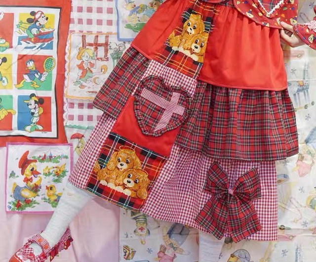 MILK キルティングスカート　チェック　ミニスカート　リボン　ロリータ 女子高生風♪ピンクのチェックミニスカートとリボンのセット