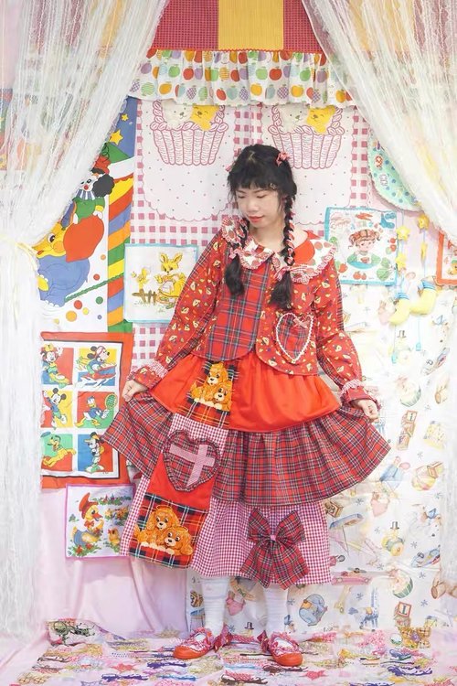 MILK キルティングスカート　チェック　ミニスカート　リボン　ロリータ 女子高生風♪ピンクのチェックミニスカートとリボンのセット