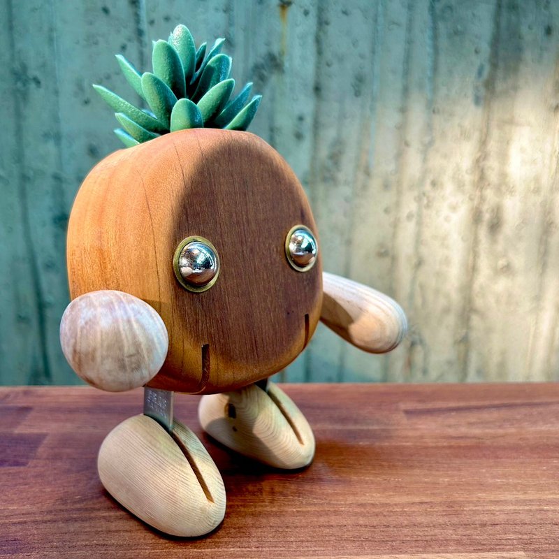 Wooden action figure. Meatballs—Small Circle Green/Mobile Phone Holder - ตุ๊กตา - ไม้ 