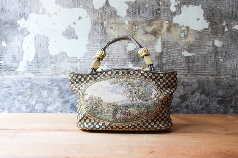 Blooming department store-Vintage European jacquard cloth handbag retro - Other - Other Materials 