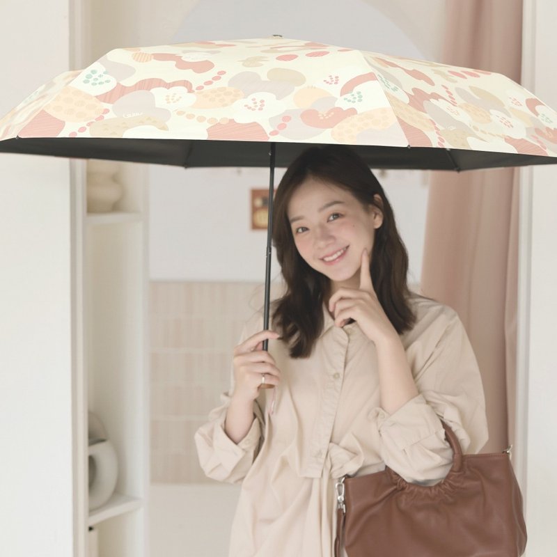 【rento】碳纖輕量黑膠晴雨傘-花鳥漫漫(燕麥) - 雨傘/雨衣 - 防水材質 卡其色