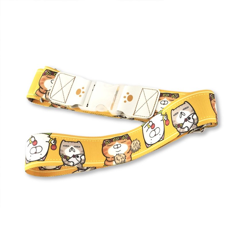 Genuine licensed goods Taiwan made white rotten cat luggage belt - come to Hawaii - กระเป๋าเดินทาง/ผ้าคลุม - วัสดุอื่นๆ สีส้ม