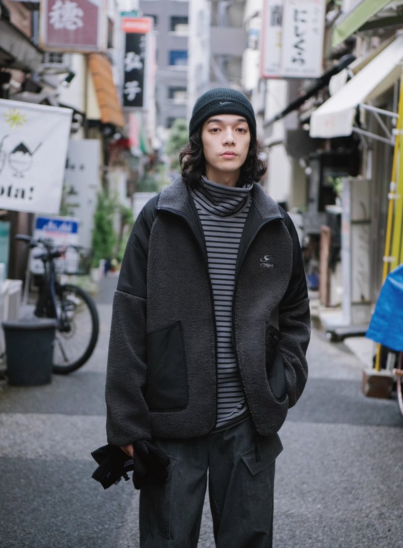 翻山越嶺 羊羔毛夾克外套 - 男夾克/外套 - 其他材質 灰色