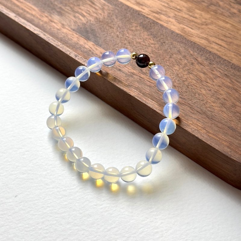 【天秤天蠍摩羯水瓶|10/1月】蛋白石榴石簡約18K鍍金手鏈 愛 魅力 - 手鍊/手環 - 半寶石 多色