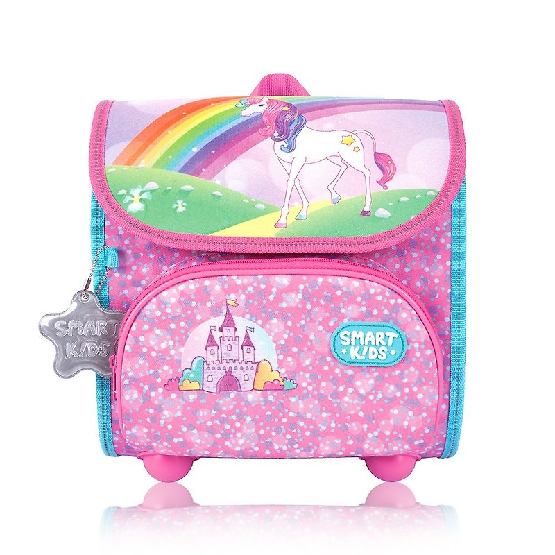 Tiger Family Nursery Schoolbag - Rainbow Pony + [Gifts] Boxed 2B Large Triangle Pencil (6 Pack) - Backpacks - Other Materials Pink
