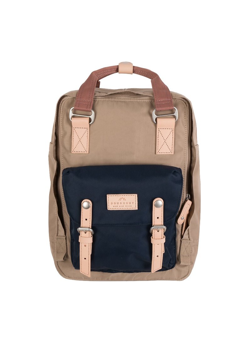【Design Brand | DOUGHNUT】Macaroon — Apricot X Nautical Blue - Backpacks - Nylon Multicolor