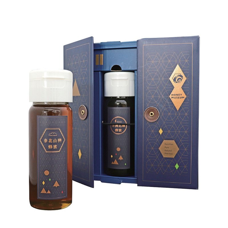 Bee Story Museum Jiguang Forest Honey Gift Box-Medium - Honey & Brown Sugar - Fresh Ingredients Blue