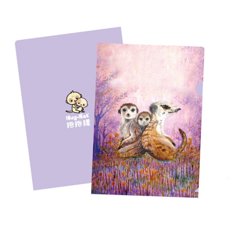 Hug Meerkat L-shaped A4 File | Meerkat Purple - แฟ้ม - พลาสติก 