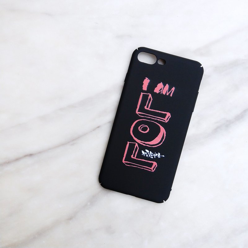 iPhone case - I AM LOL BK + PK - Phone Cases - Plastic Black