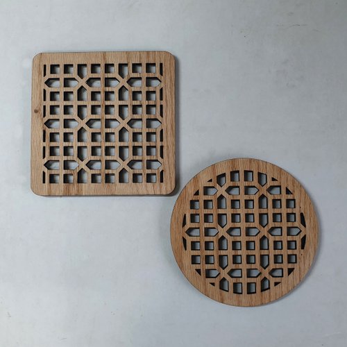 韓国の伝統模様コースター - クウィガブサル(オーク) - ショップ