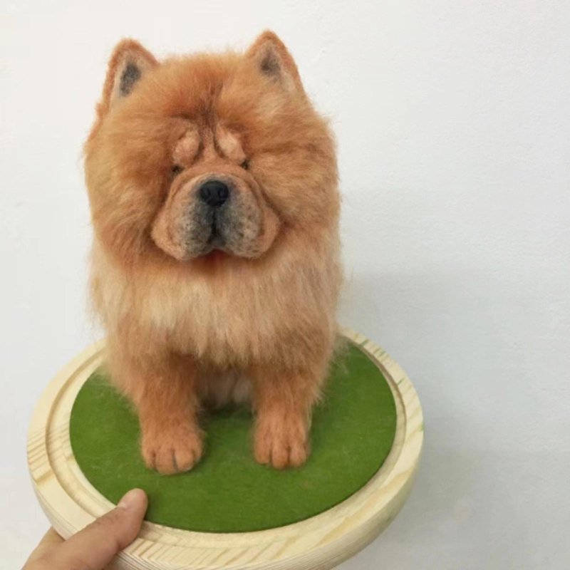 客制化逼真犬 羊毛氈 松獅犬  寵物 娃娃 定制 手工 狗狗猫咪   5 - 貓/狗玩具 - 羊毛 多色