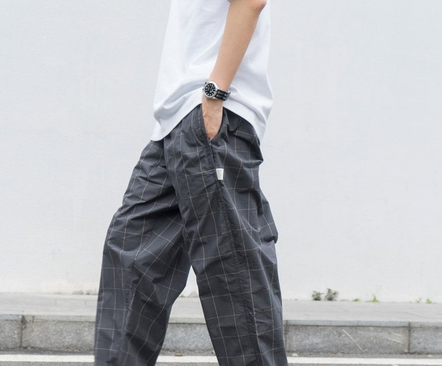 PANTS Japanese trendy chef pants slightly tapered strap plaid casual trousers  CHEF PANTS - Shop Lab Store Men's Pants - Pinkoi