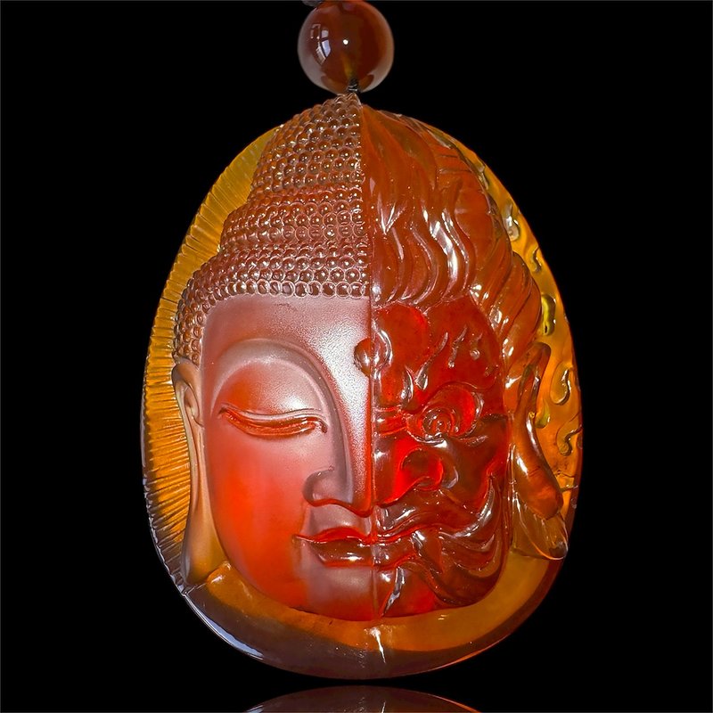 A12 頂級收藏品 一念之間 緬甸天然琥珀 棕紅珀大料 保險櫃等級 - 項鍊 - 其他材質 咖啡色