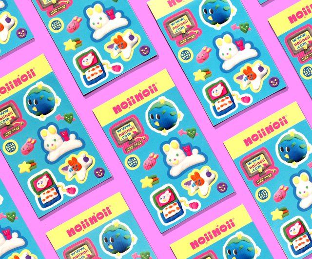 粘土ピンステッカーハッピーセット - ショップ ノイイ— ノイイ